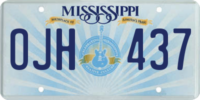 MS license plate OJH437