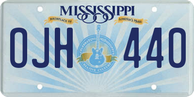 MS license plate OJH440