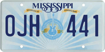 MS license plate OJH441