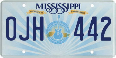 MS license plate OJH442
