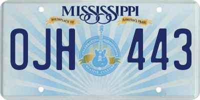 MS license plate OJH443