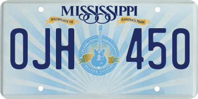 MS license plate OJH450