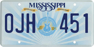 MS license plate OJH451
