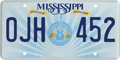 MS license plate OJH452