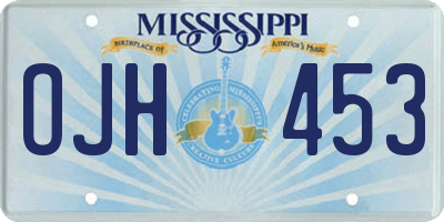 MS license plate OJH453