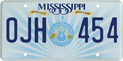 MS license plate OJH454