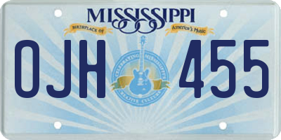MS license plate OJH455