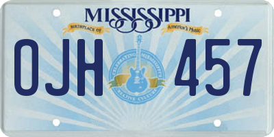 MS license plate OJH457