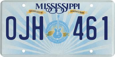 MS license plate OJH461