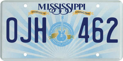 MS license plate OJH462