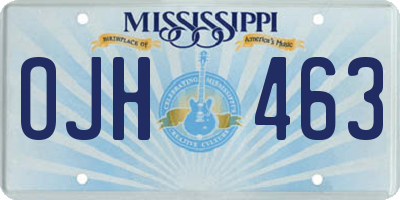MS license plate OJH463