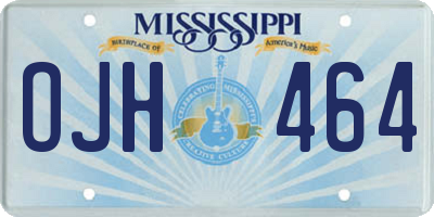 MS license plate OJH464