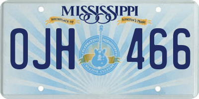 MS license plate OJH466