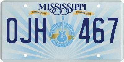 MS license plate OJH467