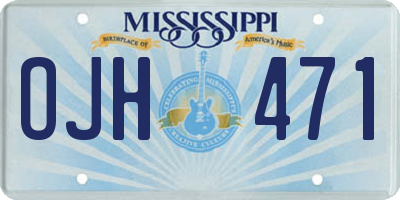 MS license plate OJH471