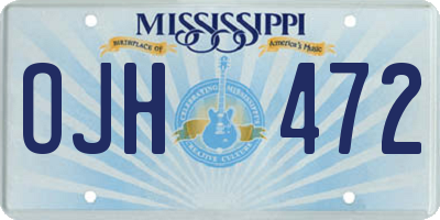 MS license plate OJH472
