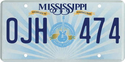 MS license plate OJH474