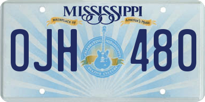 MS license plate OJH480