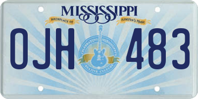 MS license plate OJH483