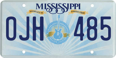 MS license plate OJH485