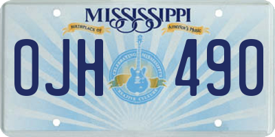MS license plate OJH490