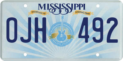 MS license plate OJH492