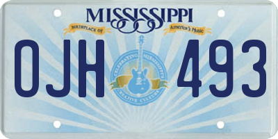 MS license plate OJH493