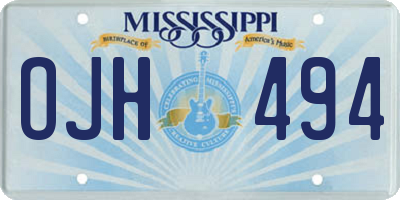 MS license plate OJH494