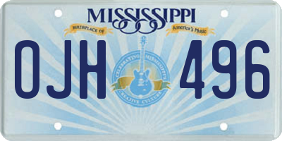 MS license plate OJH496