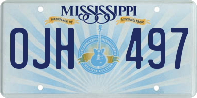 MS license plate OJH497