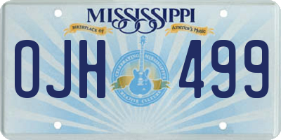 MS license plate OJH499