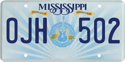 MS license plate OJH502