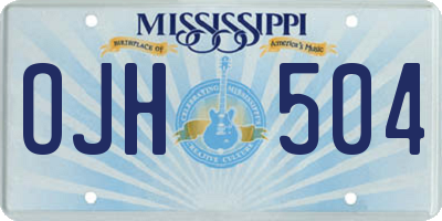 MS license plate OJH504