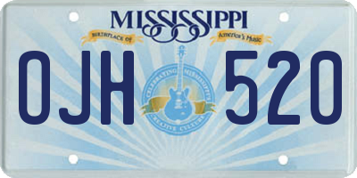 MS license plate OJH520