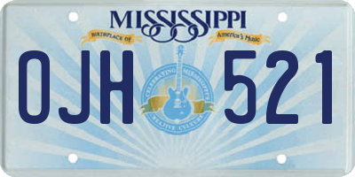 MS license plate OJH521