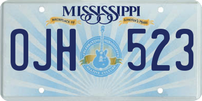 MS license plate OJH523