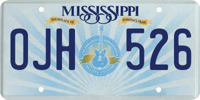 MS license plate OJH526