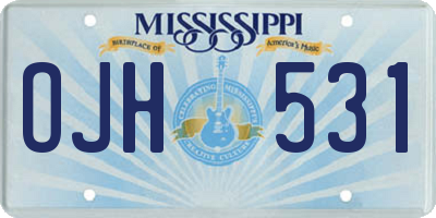 MS license plate OJH531