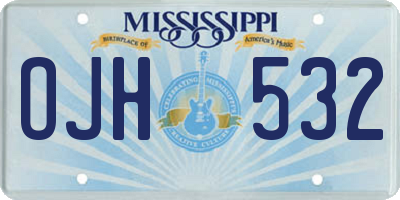 MS license plate OJH532