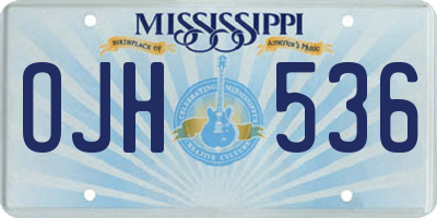 MS license plate OJH536