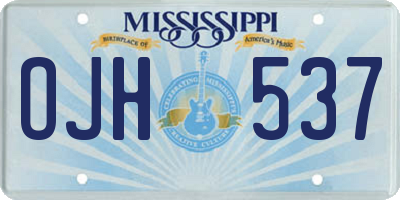 MS license plate OJH537