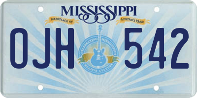 MS license plate OJH542
