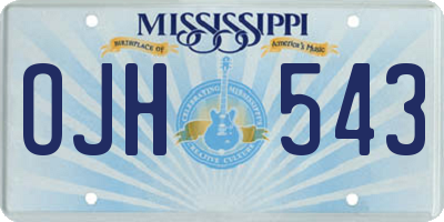 MS license plate OJH543
