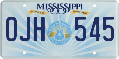 MS license plate OJH545