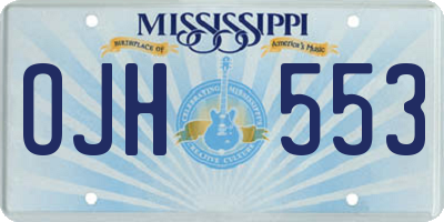 MS license plate OJH553