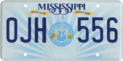 MS license plate OJH556