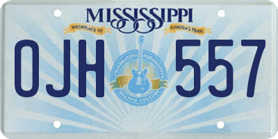 MS license plate OJH557