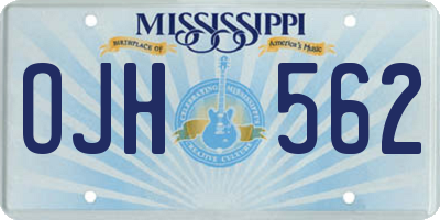 MS license plate OJH562