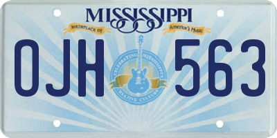 MS license plate OJH563