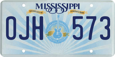 MS license plate OJH573